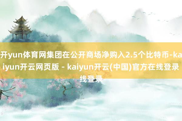 开yun体育网集团在公开商场净购入2.5个比特币-kaiyun开云网页版 - kaiyun开云(中国)官方在线登录