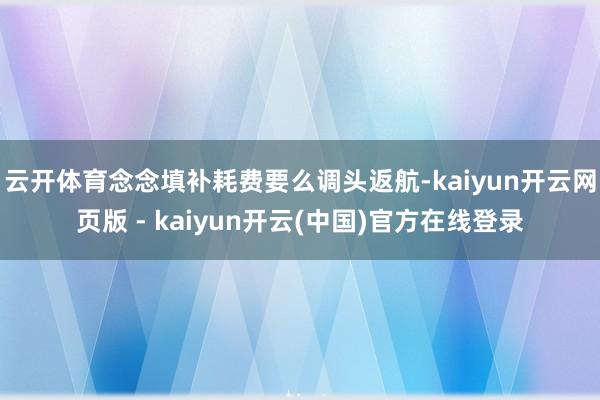 云开体育念念填补耗费要么调头返航-kaiyun开云网页版 - kaiyun开云(中国)官方在线登录