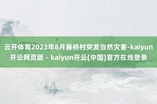 云开体育2023年8月藤桥村突发当然灾害-kaiyun开云网页版 - kaiyun开云(中国)官方在线登录